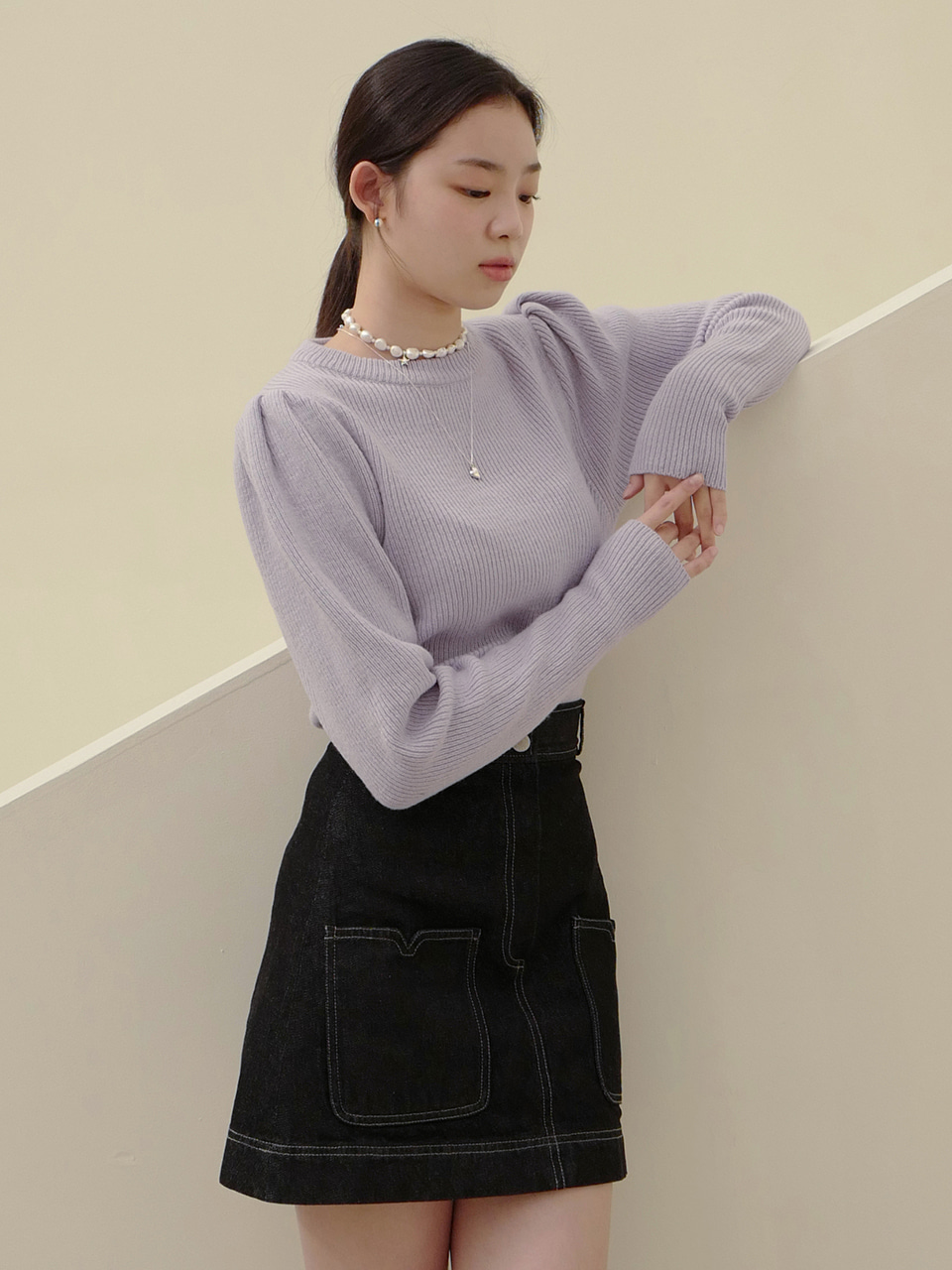 Puff Sleeve Knit (4color)