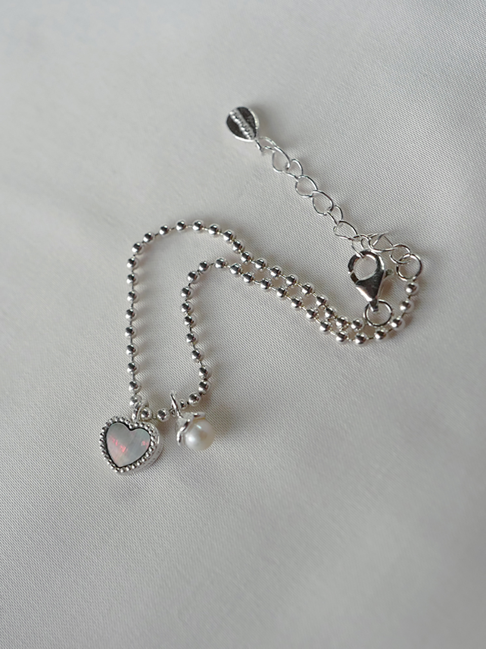 Heart Pearl Bracelet - Dot Chain