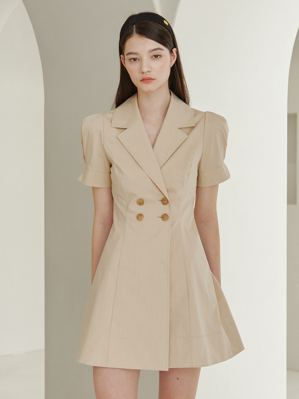 Double Button Trench Dress - Mini
