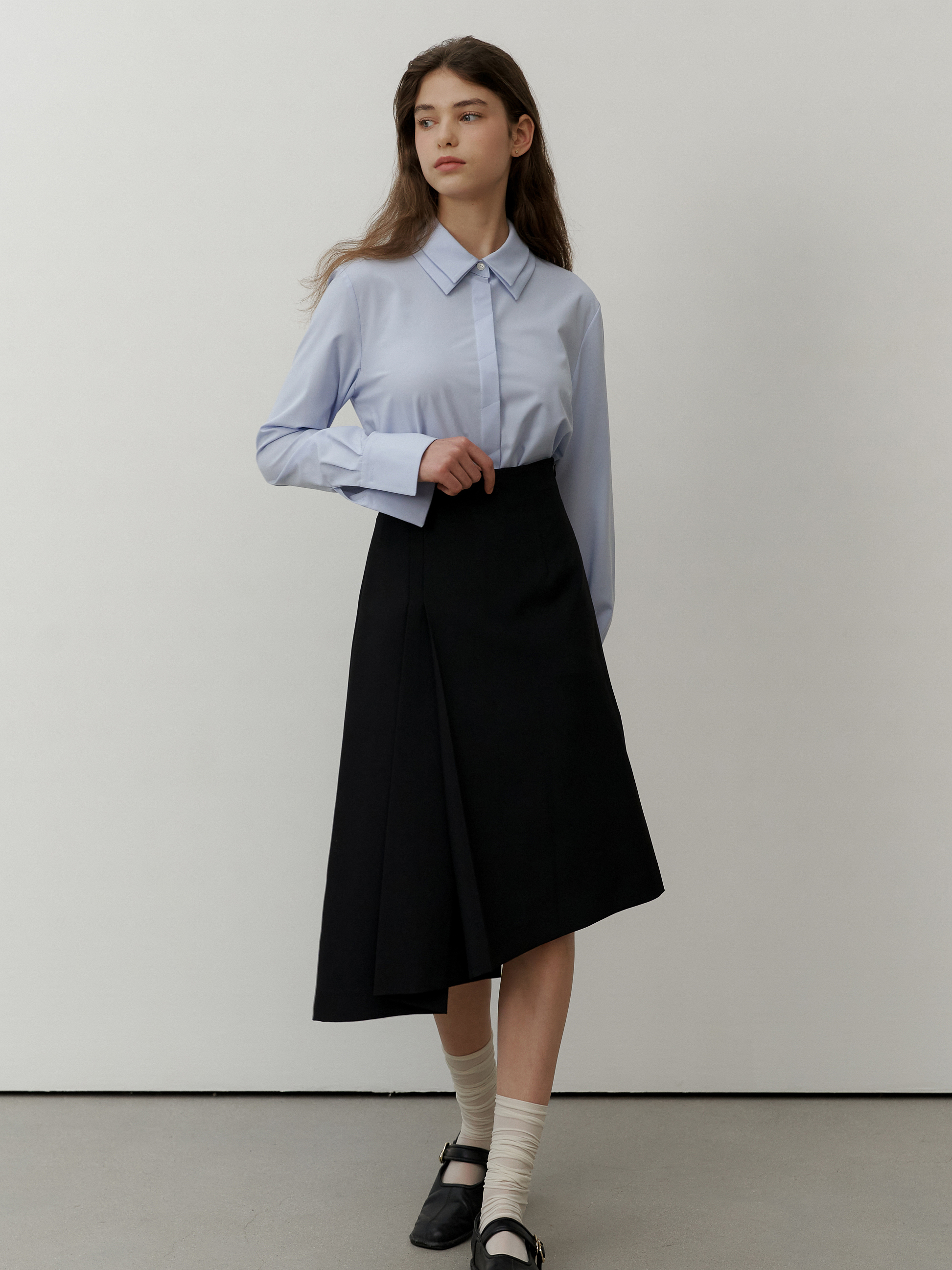 Unbalance Midi Skirt(2color)
